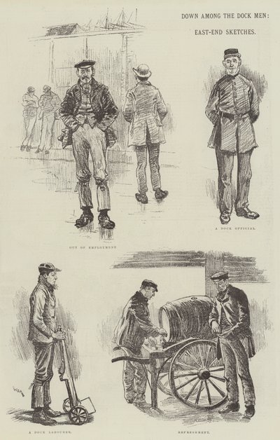 Beneden bij de Dokmannen, Oost-Eind Schetsen door William Douglas Almond
